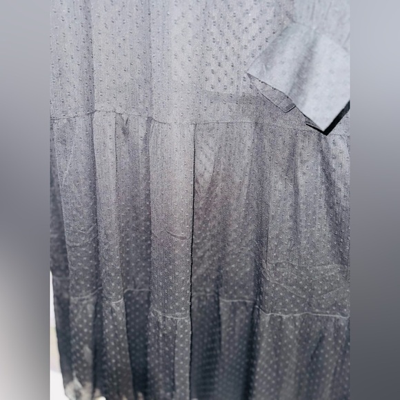 Detailed & StylishVenus Black Sheer Swiss Dot Button-Front Tiered Maxi US 20 - Picture 10 of 16